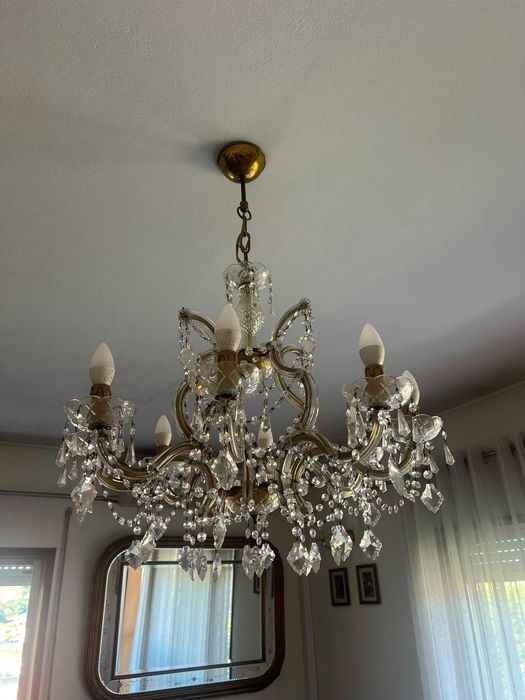 Conjunto de 7 candeeiros em cristal