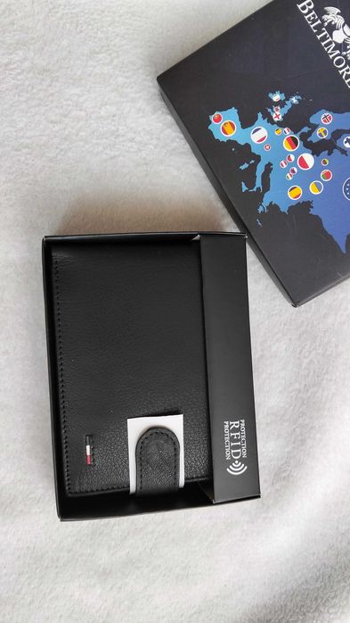 Portfel męski skóra naturalna czarny