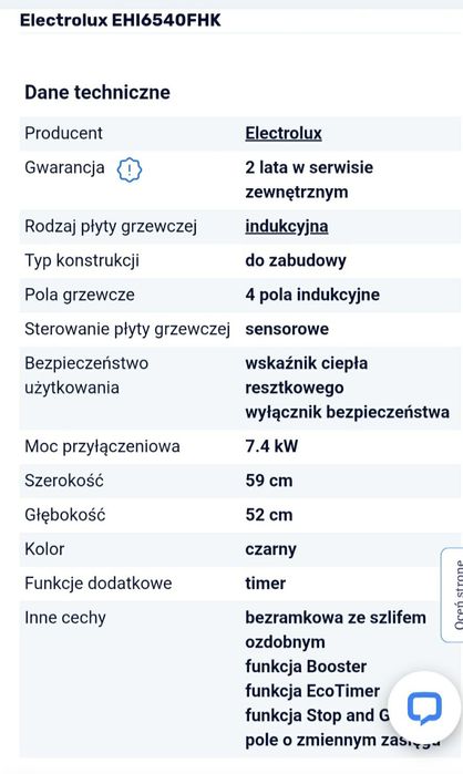 Płyta indukcyjna Elektrolux