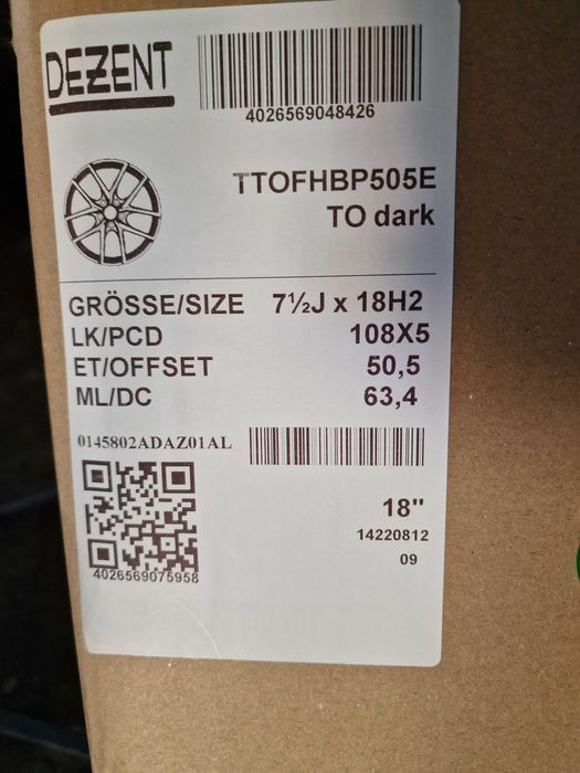 NOWE alufelgi FORD 18" 5x108 KUGA Galaxy Focus Mondeo Poler