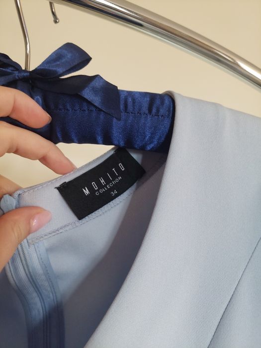 Sukienka z bufkami 34 xs mohito błękitna