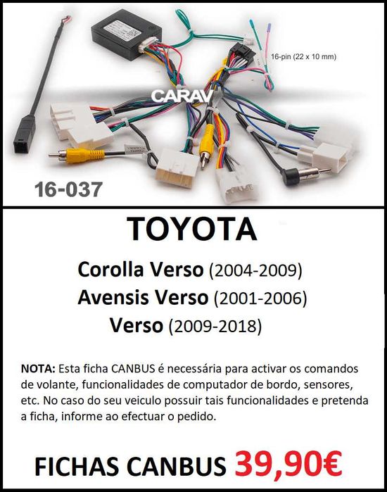 (NOVO) Rádio 2DIN • Toyota • Verso • Corolla Verso • Android [4+64GB]