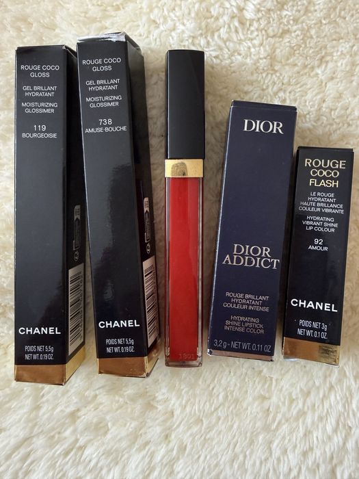 Блиски і помади оригінал Chanel Christian Dior