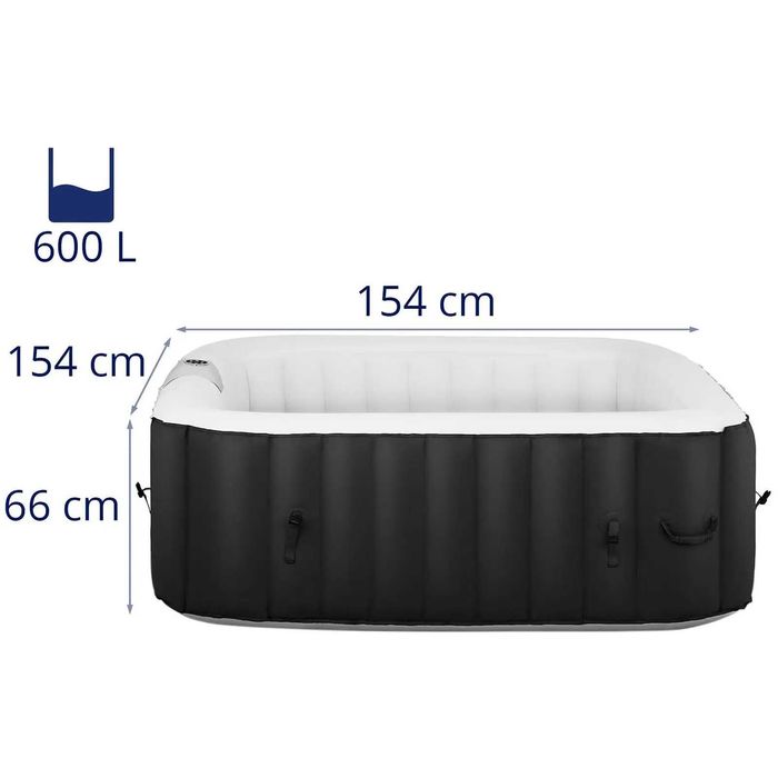 Nowe Jacuzzi ogrodowe - 600 l - 4 osoby - czarno-białe