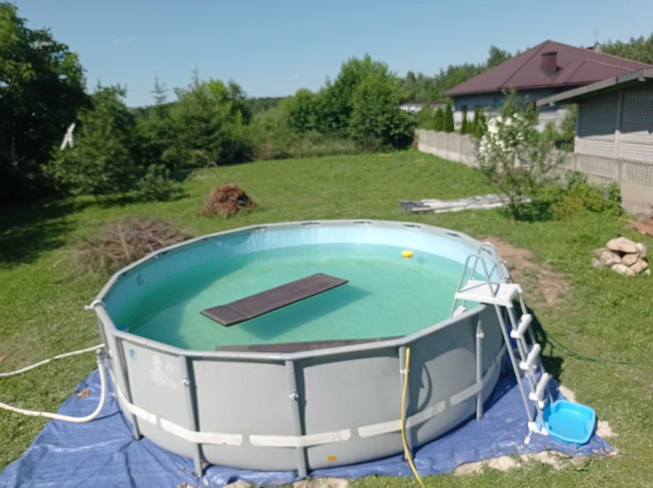Basen ogrodowy stelażowy Intex 457x122cm Pompa Drabinka