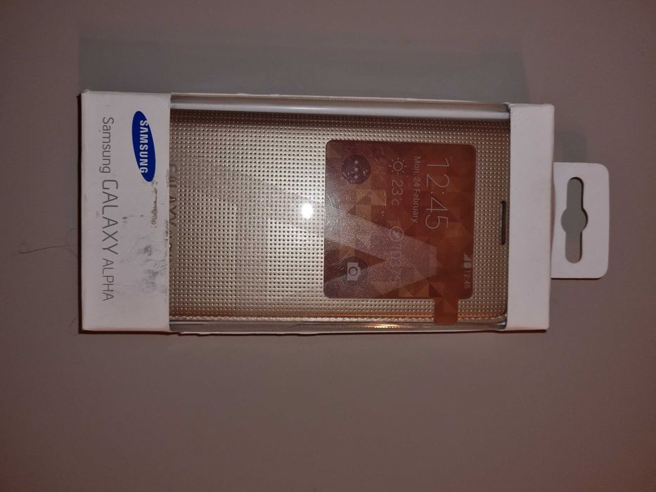 Samsung S View Cover EF-CG850BFEGWW Galaxy Alpha złoty