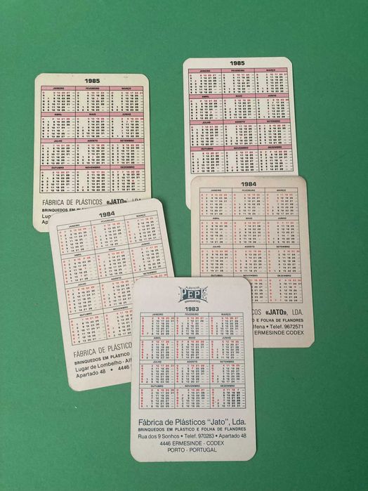 Lote de Calendários marcas de Brinquedos Anos 80 Pepe Osul Majora