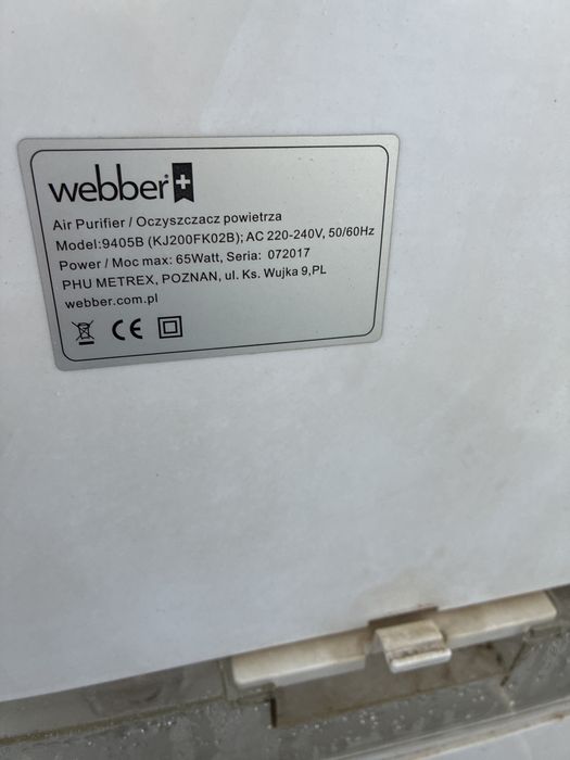Oczyszczacz powietrza Webber 9405B sprawny