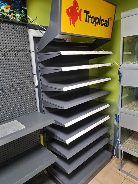 Regał sklepowy TROPICAL sklep zoologiczny dużo półek