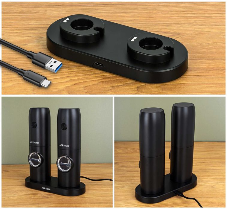 MŁYNKI elektryczne Zestaw do soli pieprzu AKUMULATOROWE Powystawowe