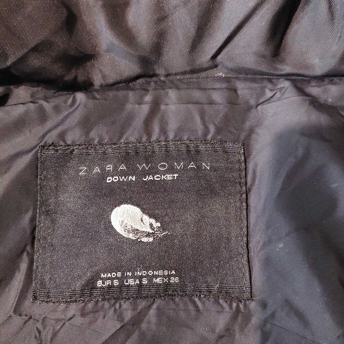 Пуховик чорний жіночий zara. Розмір 46-48