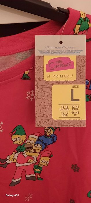 The Simpsons Primark Bluzka Blouse Piżama Pajamas Christmas
