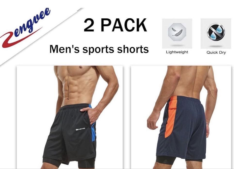 Nowe 2 pary spodenek meskich sportowych granatowe czarne M