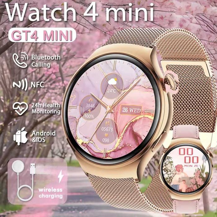 Женские смарт часы: DT WATCH 4 mini. NFC.GPS.Градусник.Сахар в крови.