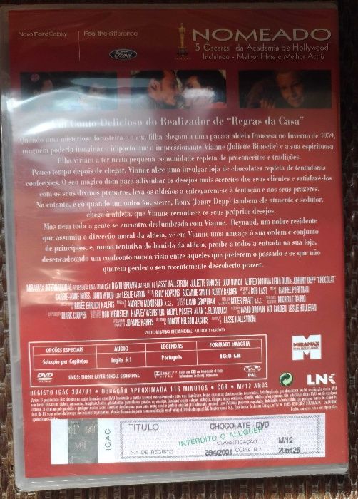 Chocolate DVD Johnny Depp Juliette Binoche