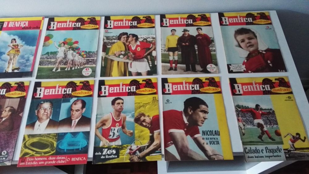 Colecção de revistas "O Benfica Ilustrado" de 1957 até 1966 - Rara