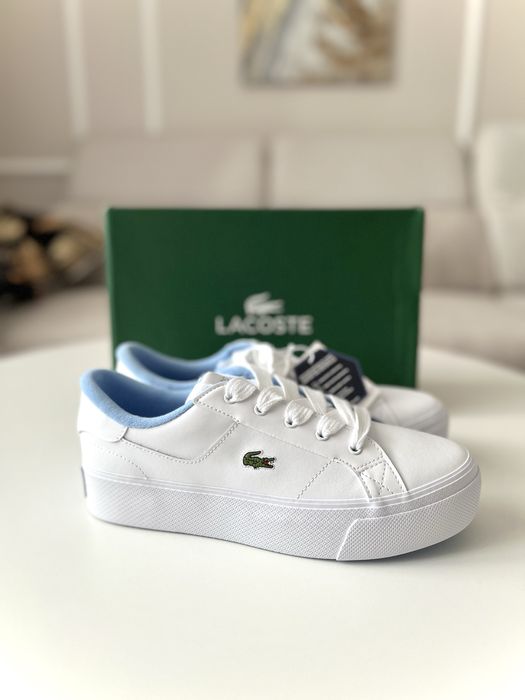 Białe buty sneakersy skórzane Lacoste Ziane Platform 40,5