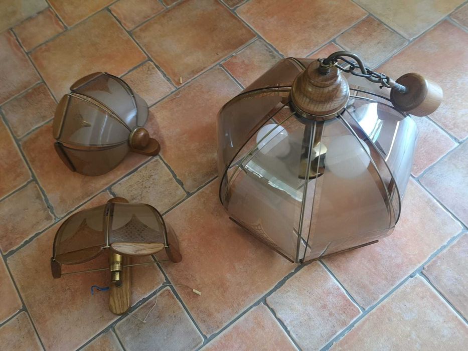 Lampa wisząca plus dwa kinkiety
