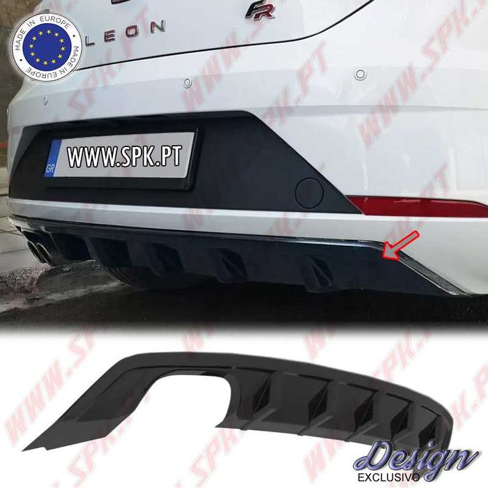 Difusor / Spoiler Traseiro - Seat Leon 5F FR Facelift (2017-2020) - Preto Brilhante