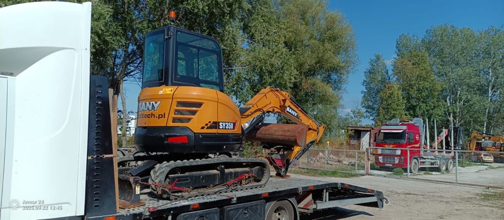 Wynajem koparki Sany sy35u , 3.8t , roboty ziemne