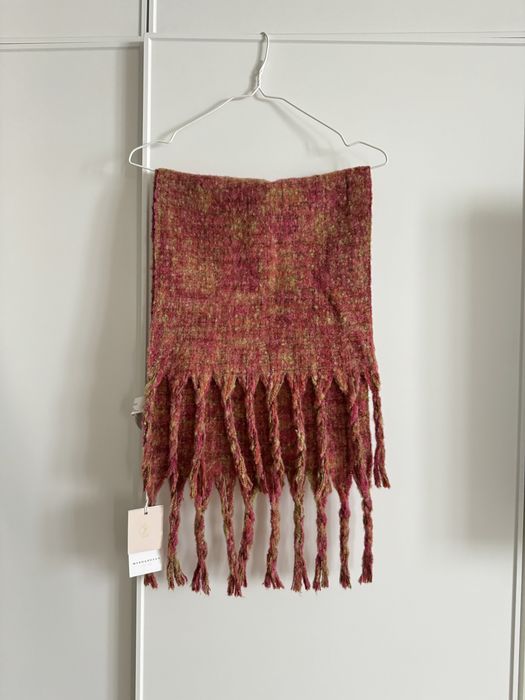 Новий теплий яскравий великий шарф з кітичками rino&pelle