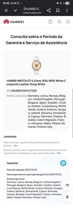 Huawei Watch GT6 - versão 41mm - 1 ano de garantia