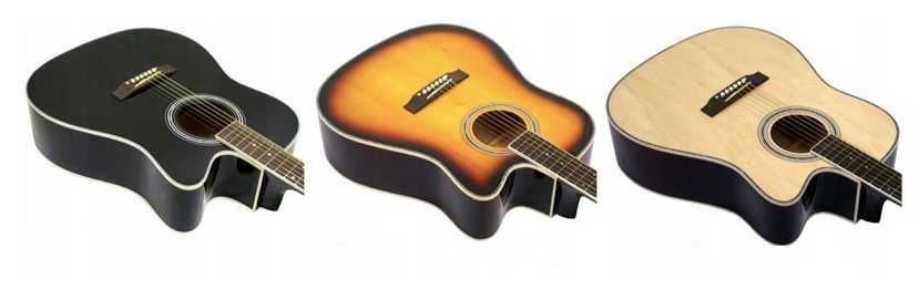 Gitara duża akustyczna 4/4 41' PEŁNY ZESTAW stroik pokrowiec NOWA