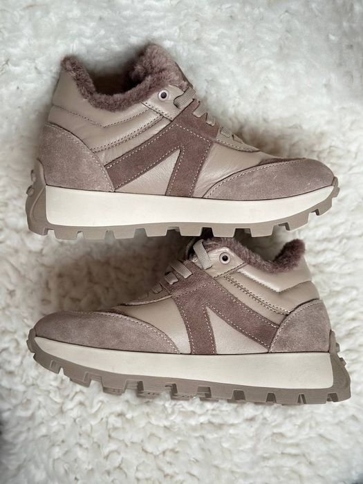Жіночі зимові кросівки з натуральної шкіри та замші