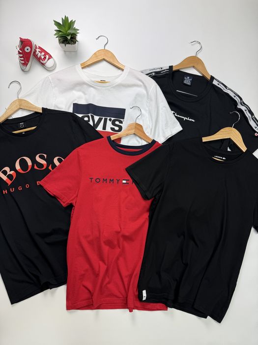 Футболка Levi's Champion Hugo Boss Tommy Hilfiger Lacoste Men Regular Fit Cotton Logo T-Shirt size S, M, L, XL