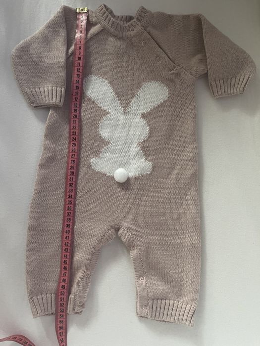 Теплий вʼязаний чоловічок ромпер комбінезон 68