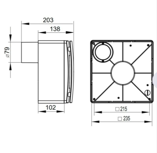 Вентс ВН-1 80 К. Вытяжной центробежный вентилятор. (Вытяжка)