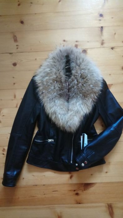 Kurtka ramoneska czarna mięciutka L druga skóra jak naturalna