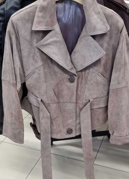 Kurtka stylowa skórzana zamsz ramoneska miu top