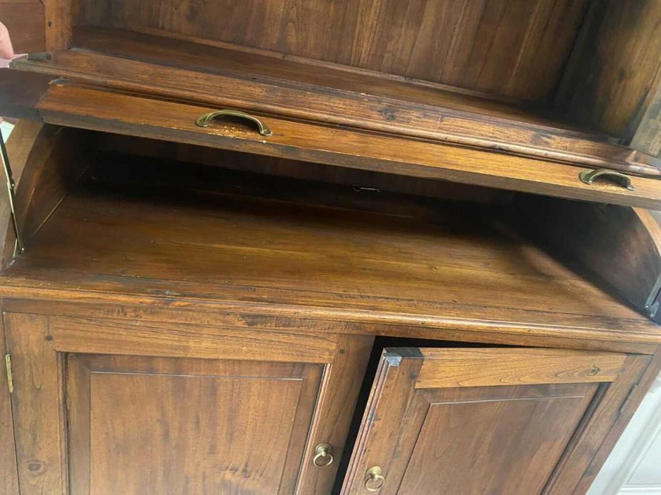 Piękny kredens drewniany tekowy z roletą lity teak kolonialny FV DOWÓZ