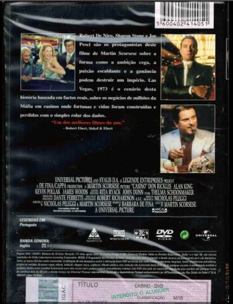 Dvd NOVO Casino SELADO Filme Martin Scorsese Robert De Niro Sharon Joe