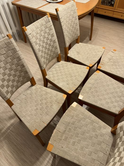 Stół drewniany buk Ikea KRONVIK I 6 krzeseł Gdańsk Siedlce • OLX.pl