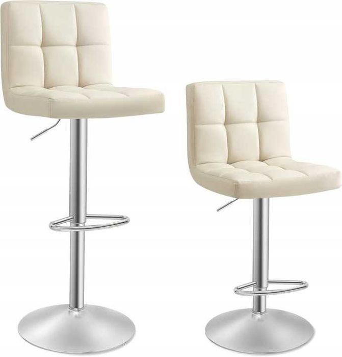 Hokery stołki krzesła barowe sztuczna skóra zestaw 2 sztuki