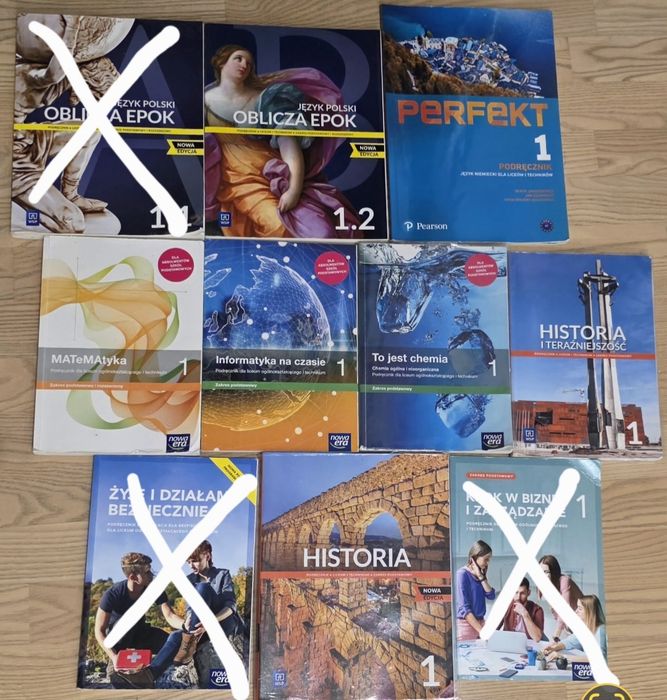 Komplet podręczników klasa 1 liceum – 7 książek, bardzo dobry stan