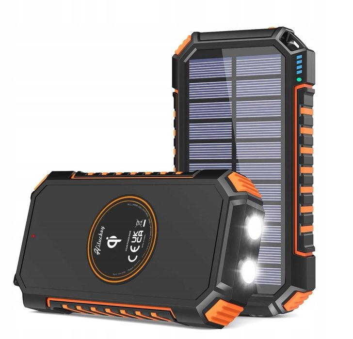 Powerbank 26800mAh Latarka LEDx60 3 Wyjścia 3A solarna