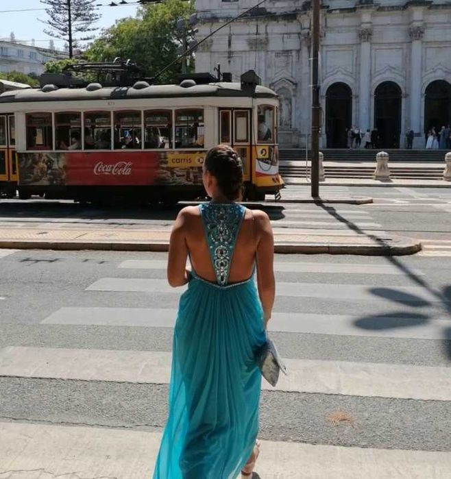 Vestido de Gala Azul Claro