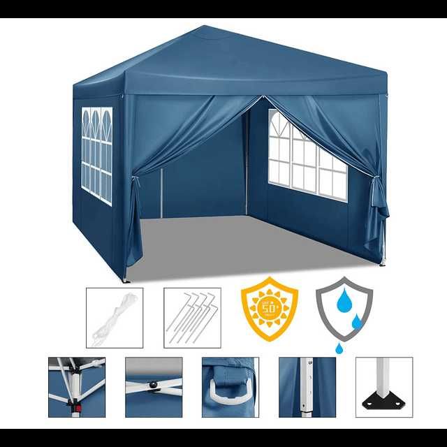 F165 Tenda 3 x 3 m abertura rápida altura ajustável para campismo