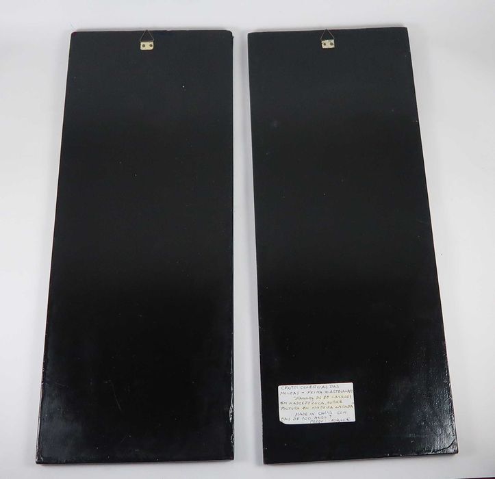 2 placas antigas da china com madrepérola - Cavalos