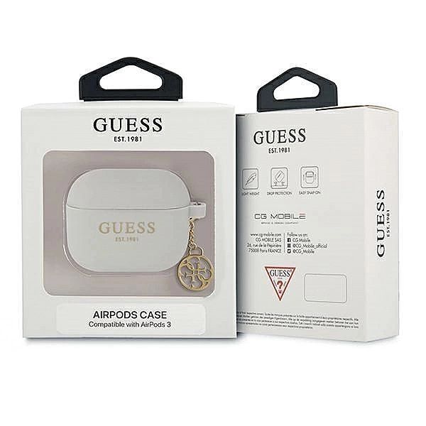 Etui Guess Silicone Charm 4G Collection na AirPods 3 - szare
