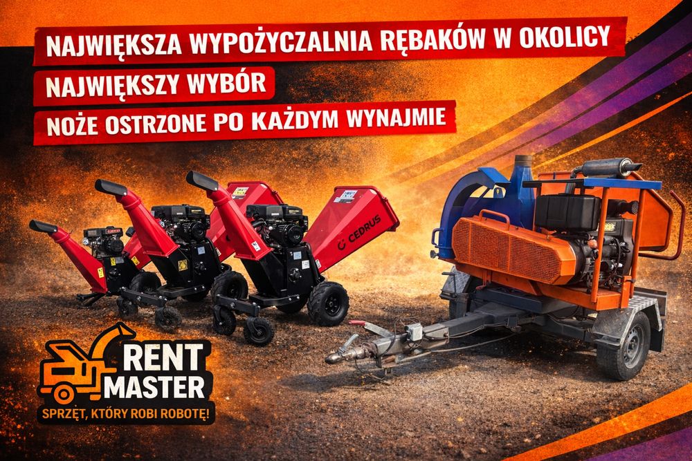 Rębak Spalinowy Rozdrabniacz do Gałęzi Wynajem Wypożyczalnia z Dowozem