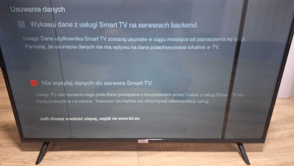 Telewizor TCL 49DP600 kreski na matrycy