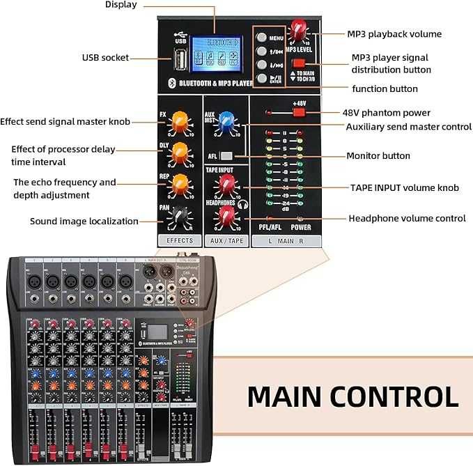 Mikser muzyczny 6 kanałowy profesjonalny nowy