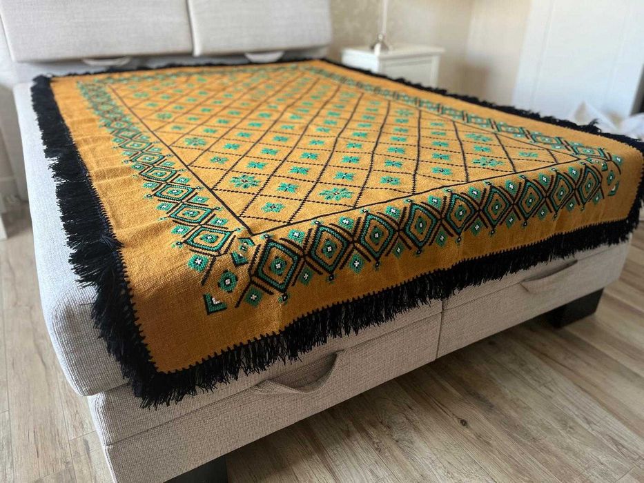 Haftowana narzuta kapa ręcznie robiona NOWY rękodzieło pled kilim koc