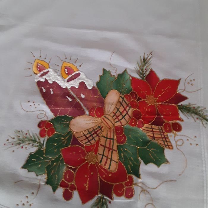 Toalhas de Natal  pintadas à mão