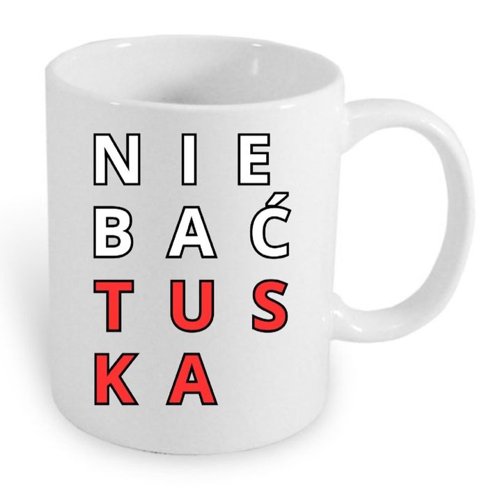 Kubek porcelanowy biały, Nie bać Tuska