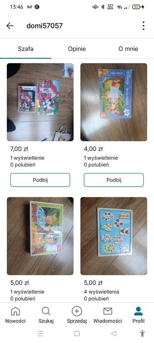 Różne zabawki w różnych cenach